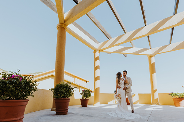 Fiesta Americana wedding setup in Cabo San Lucas — beach venue details